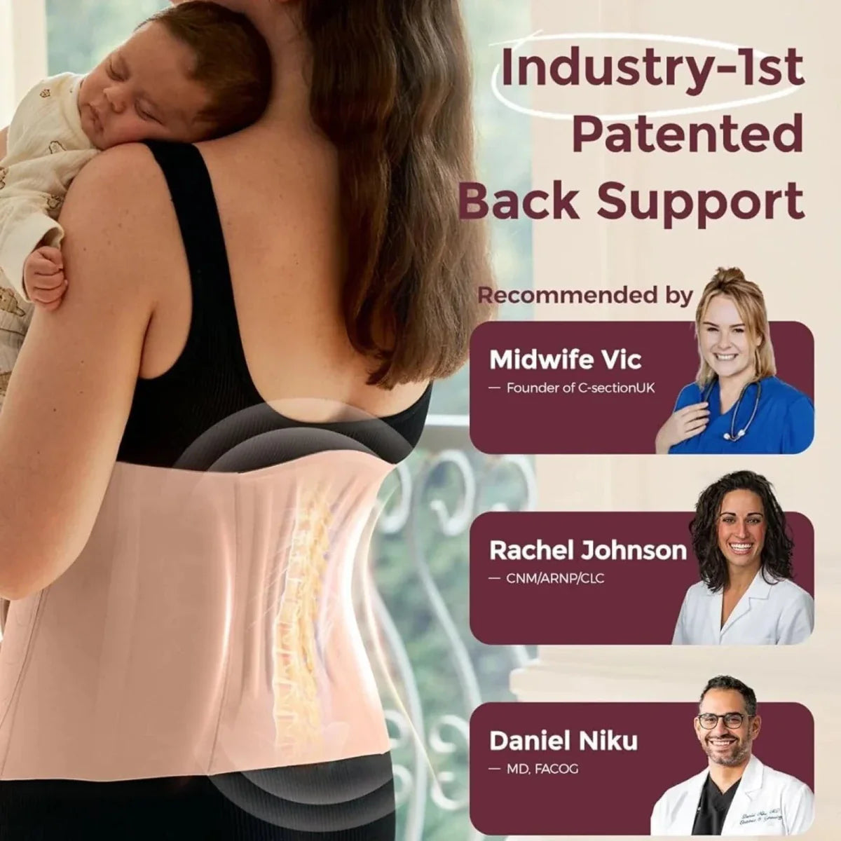Momcozy Ergowrap Postpartum Belly Band - Standard M - Oyster Pink