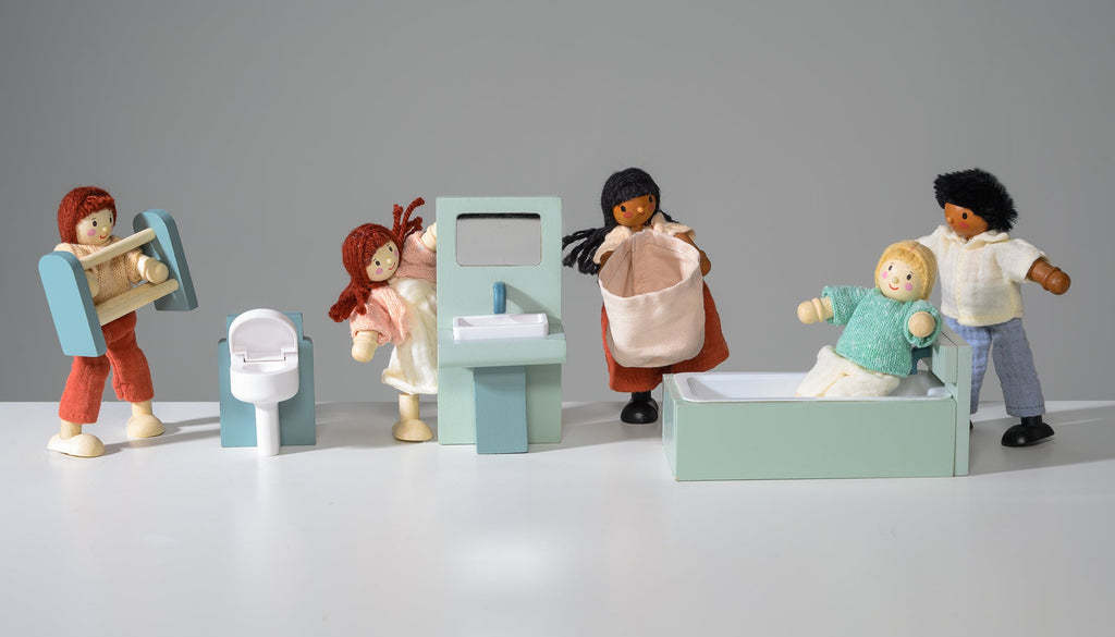 Mentari Wooden Dolls House Furniture Set - Bathroom
