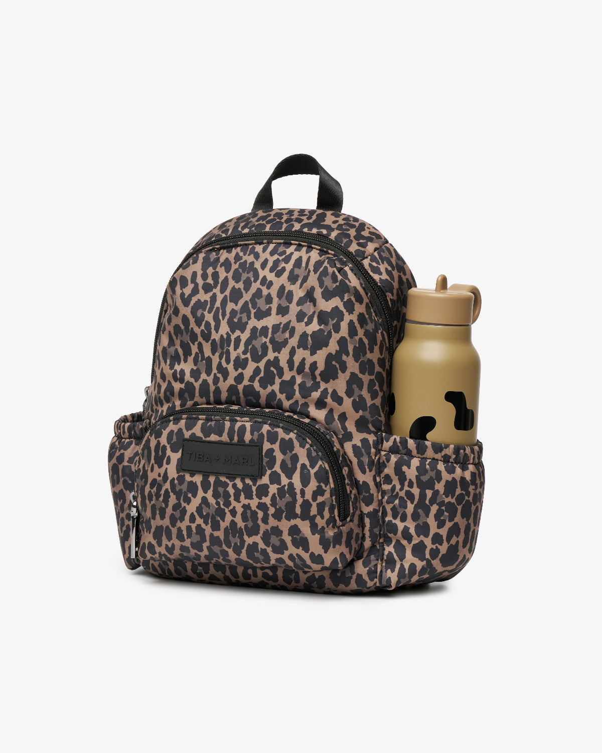 Tiba+Marl Mini Elwood Kids Backpack 2.0 Brown Tonal Leopard Print