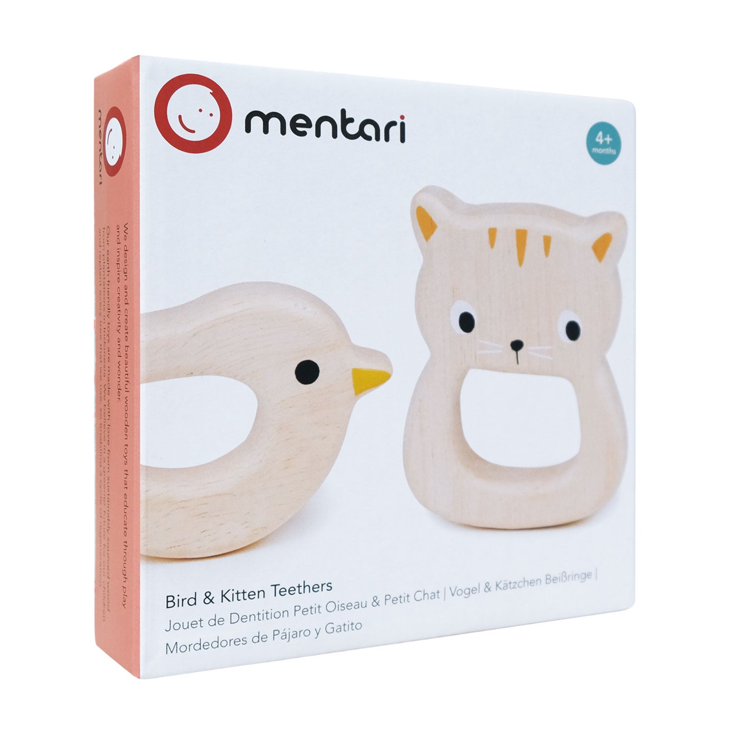 Mentari Wooden Bird & Kitten Teethers
