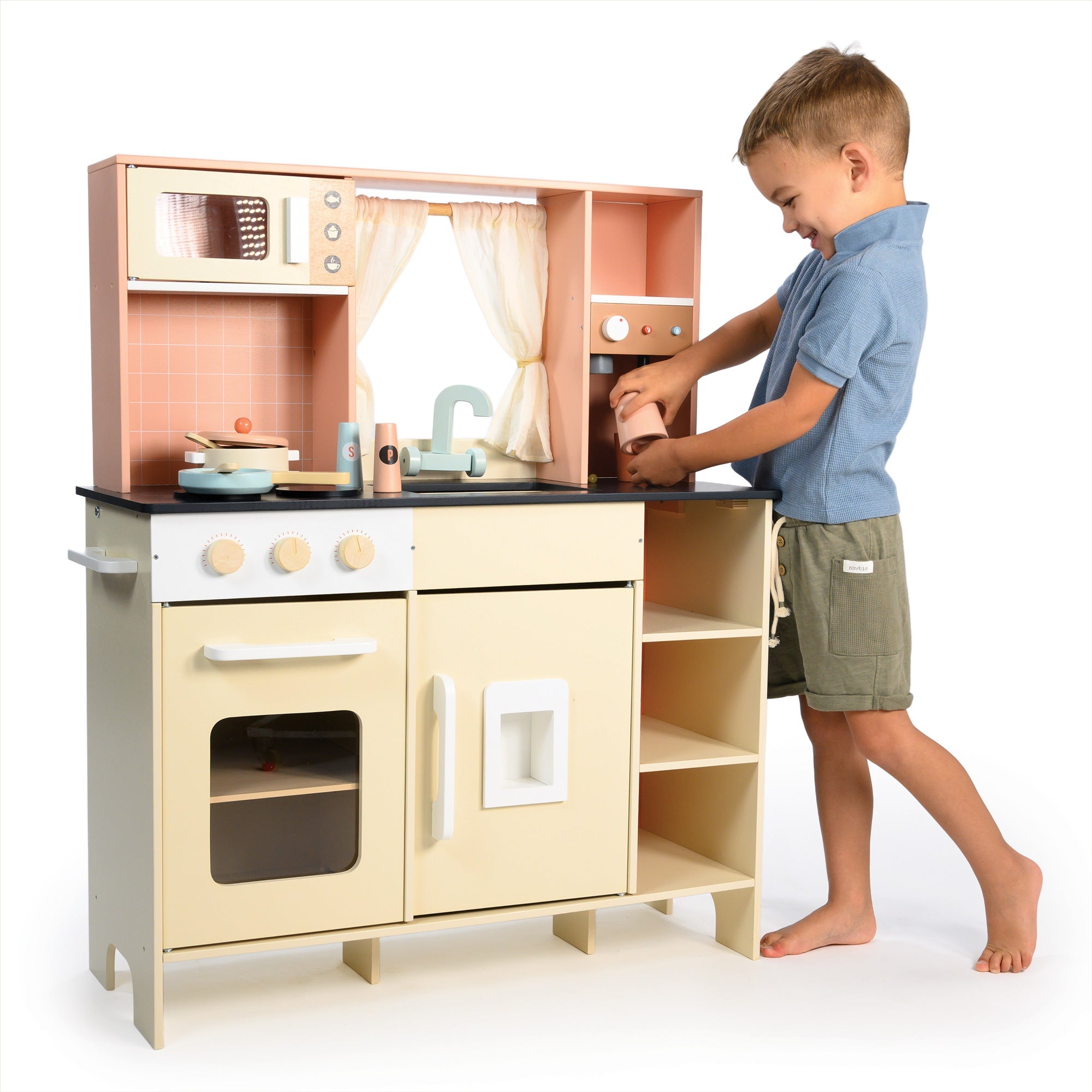 Wooden Play Kitchen - Cream