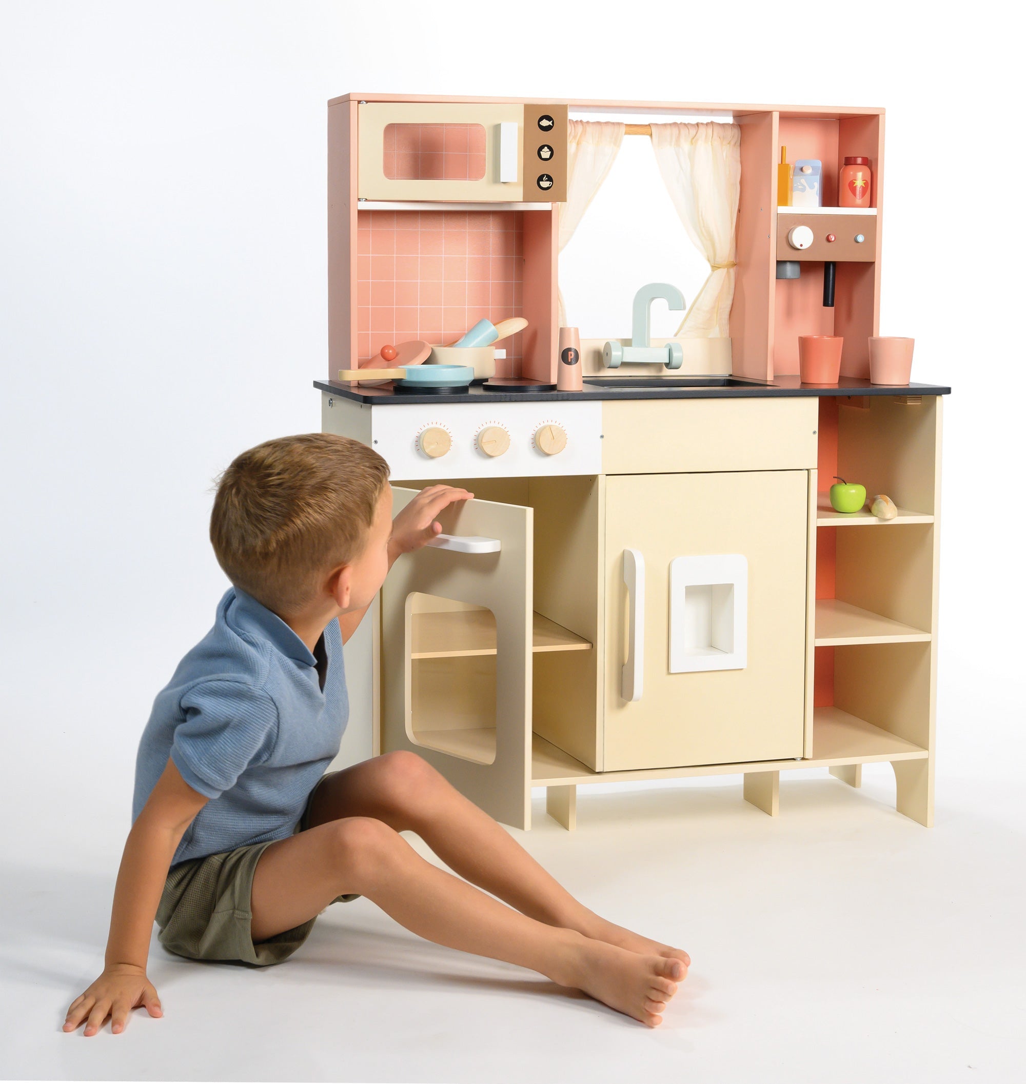 Wooden Play Kitchen - Cream