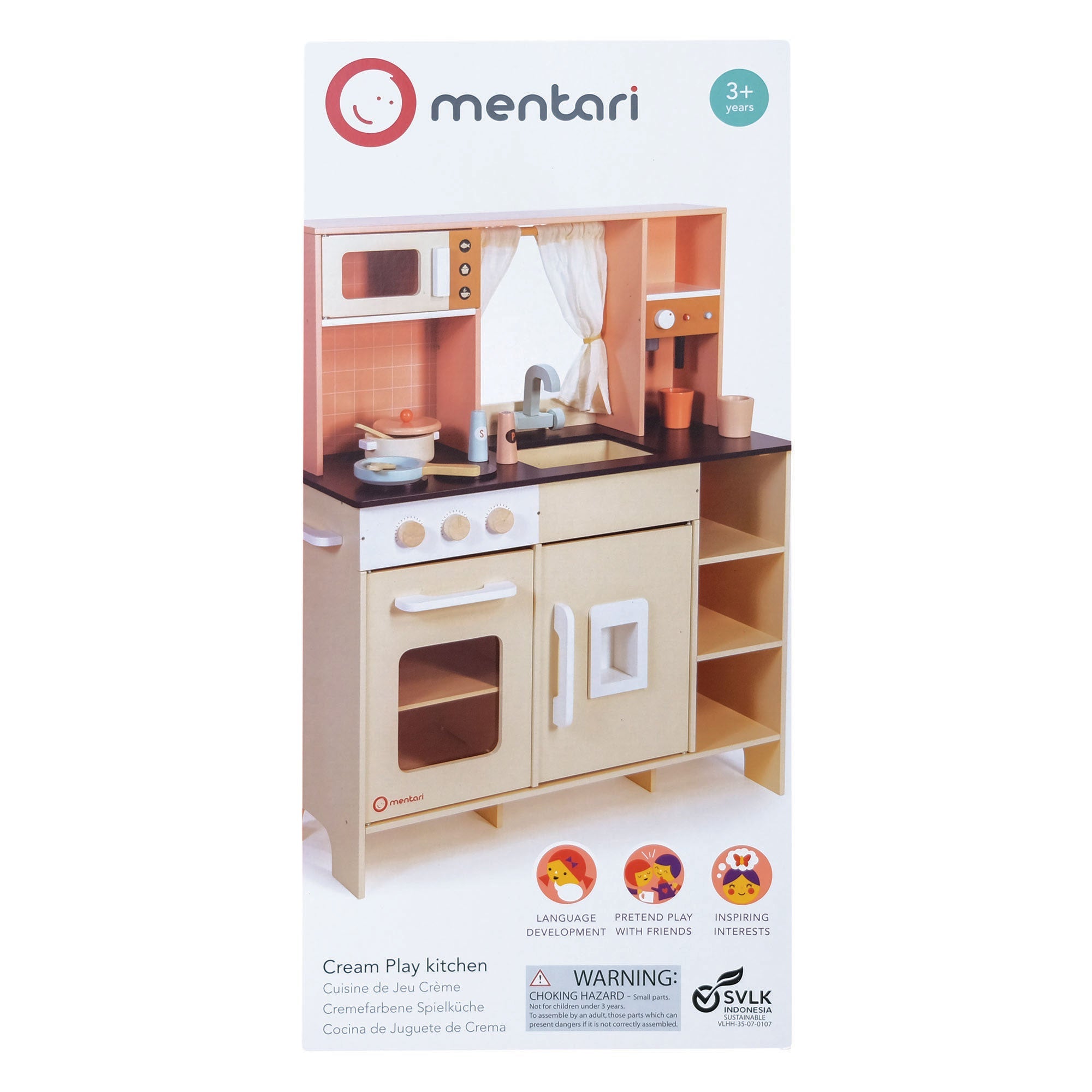 Wooden Play Kitchen - Cream