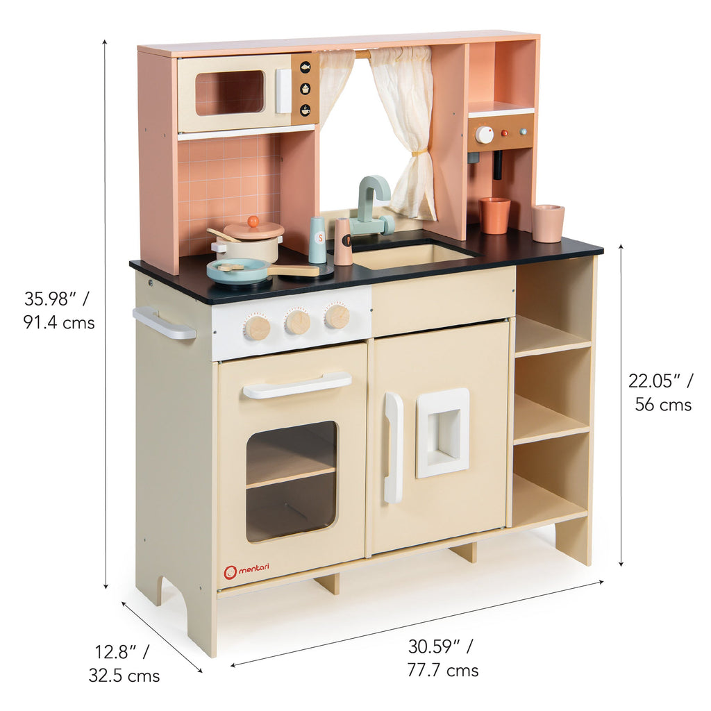 Wooden Play Kitchen - Cream