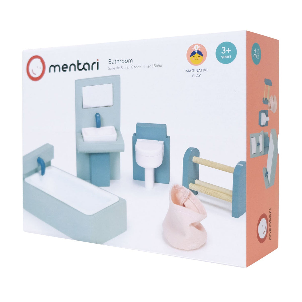 Mentari Wooden Dolls House Furniture Set - Bathroom