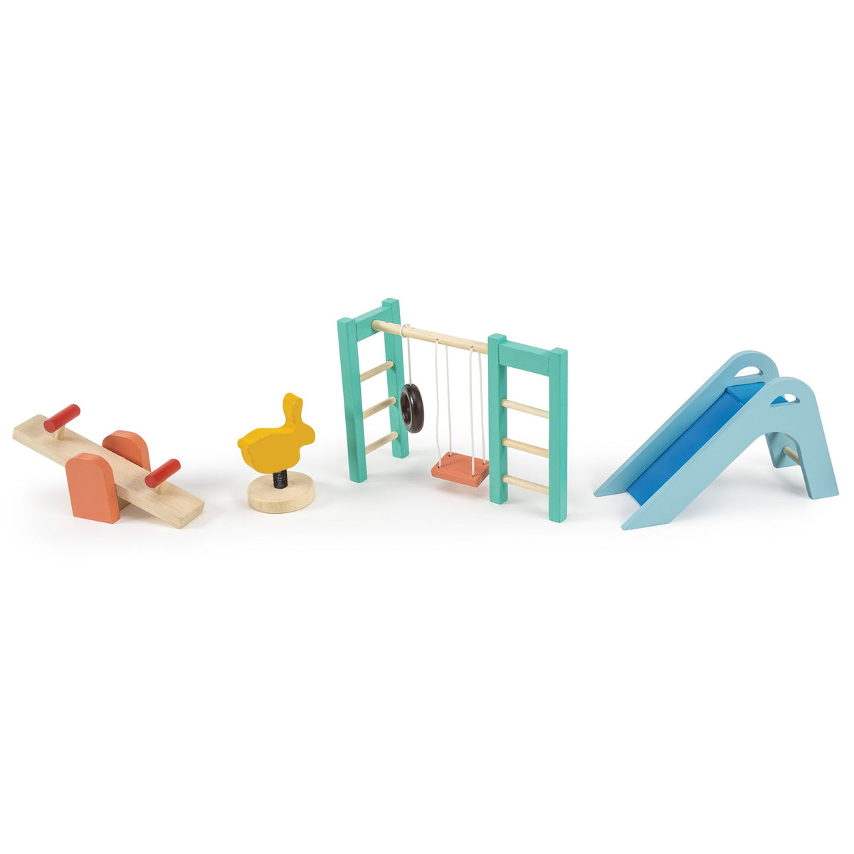 Wooden Dolls House Furniture Playground Set