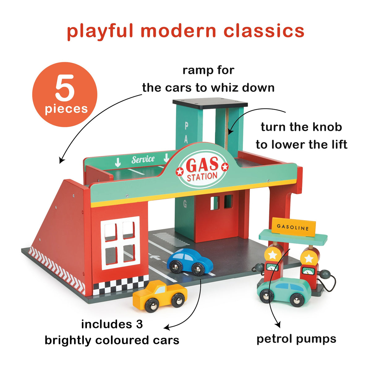 Wooden Play Gas Station