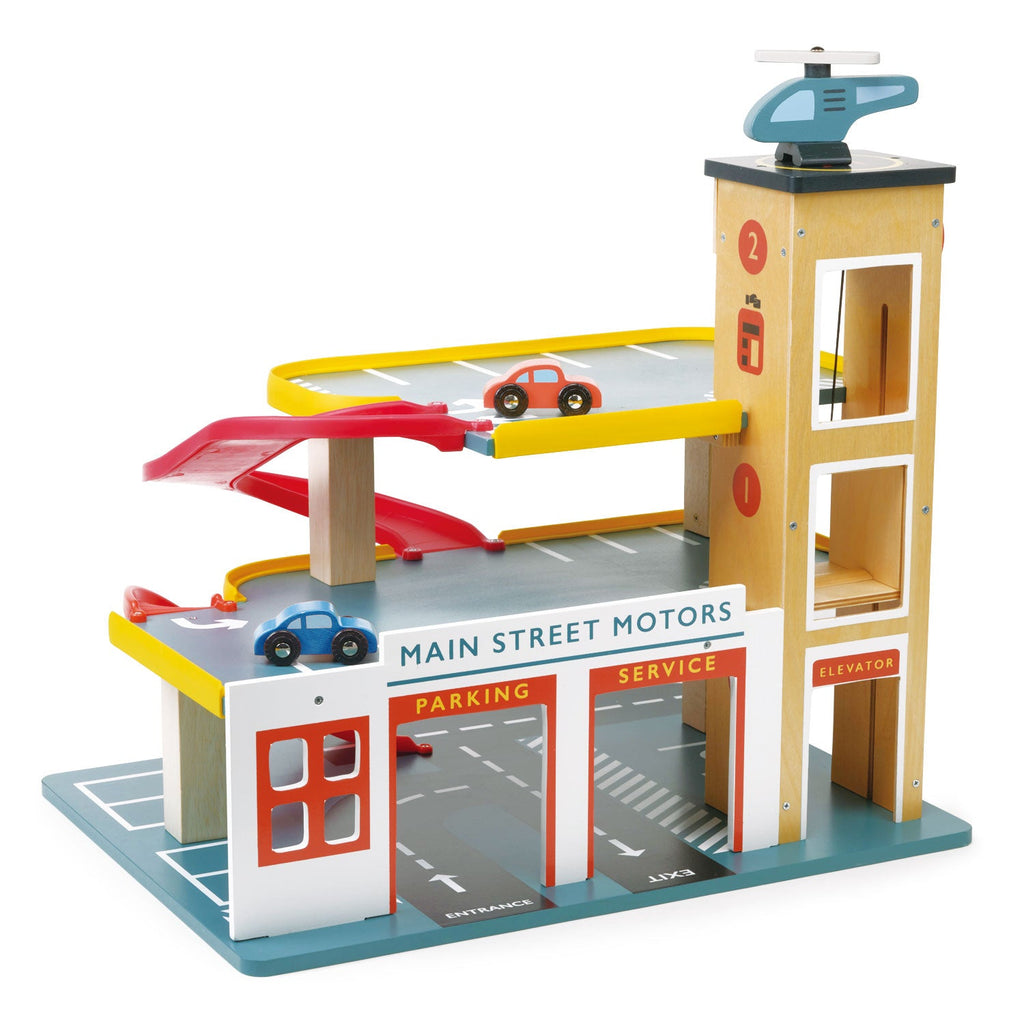 Wooden Multi Level Garage with Lift Playset