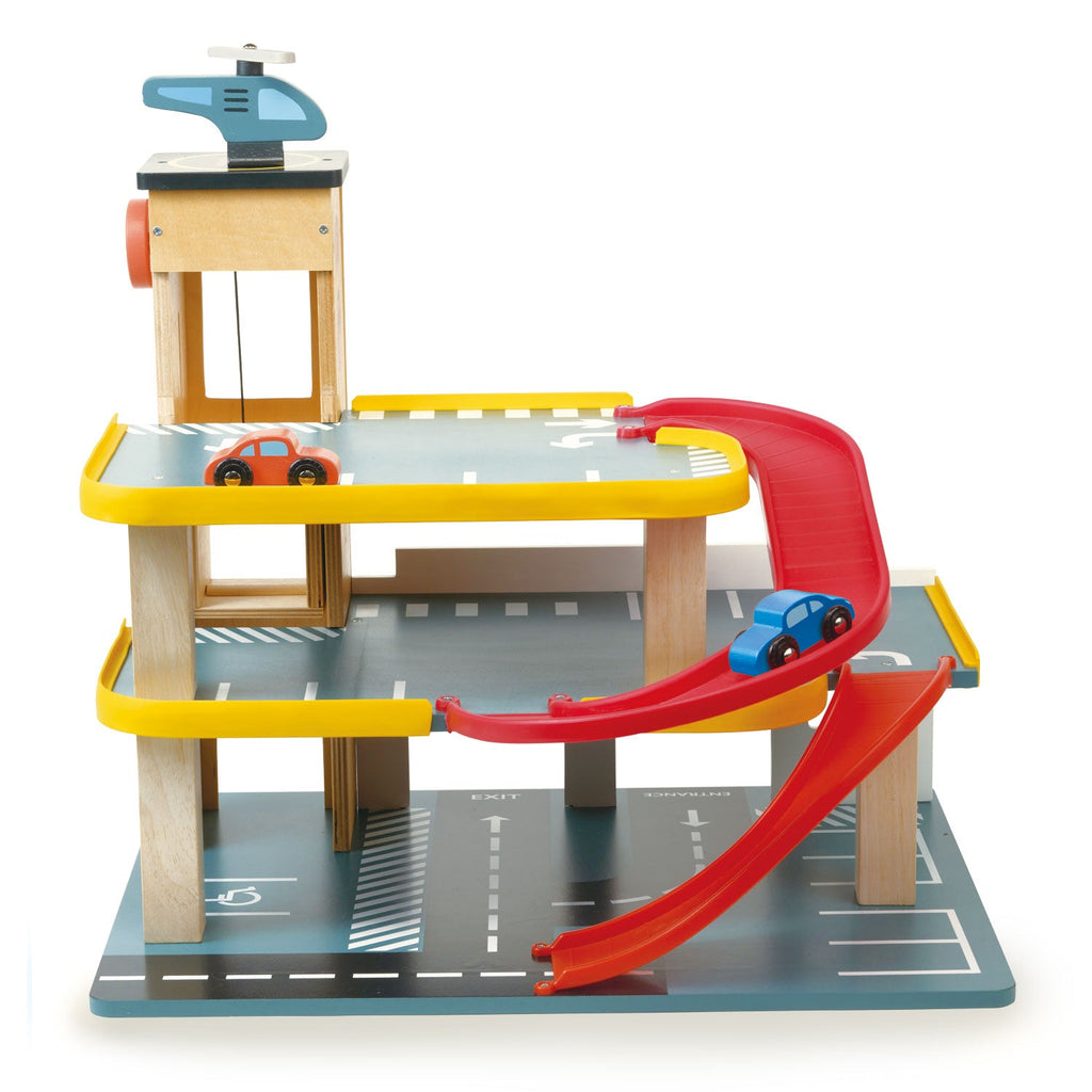 Wooden Multi Level Garage with Lift Playset