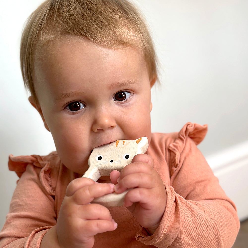 Mentari Wooden Bird & Kitten Teethers