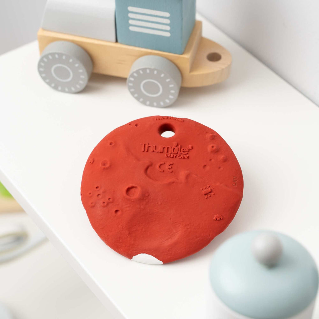 Natural Rubber Space Teether Baby Toy - Mars Biscuit® ‘The Red Planet’