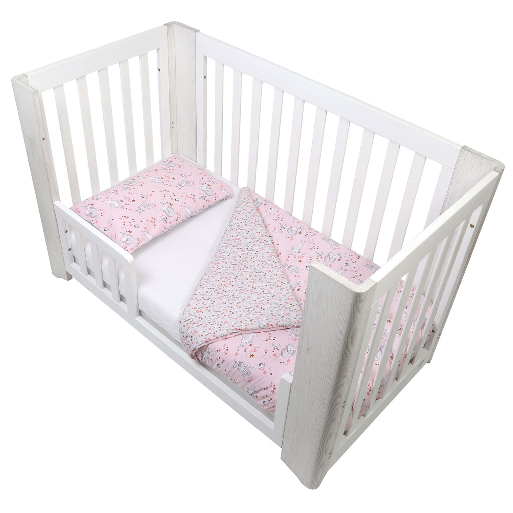 FORREST 3 Piece Organic Reversible Cot Bed Set - Meadowland
