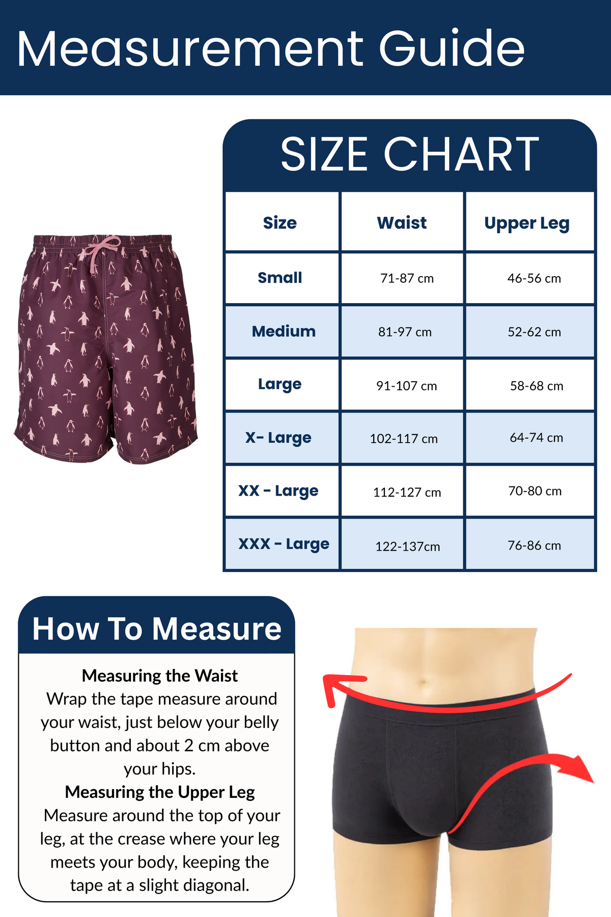 Kes Vir Men's Eco-Board Shorts - Penguin