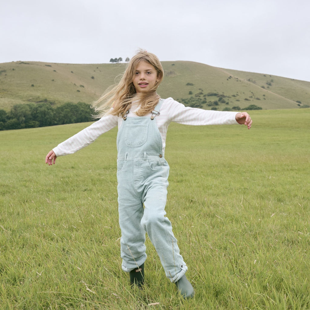 Dotty Dungarees Chunky Cord Dungarees - Mint Green