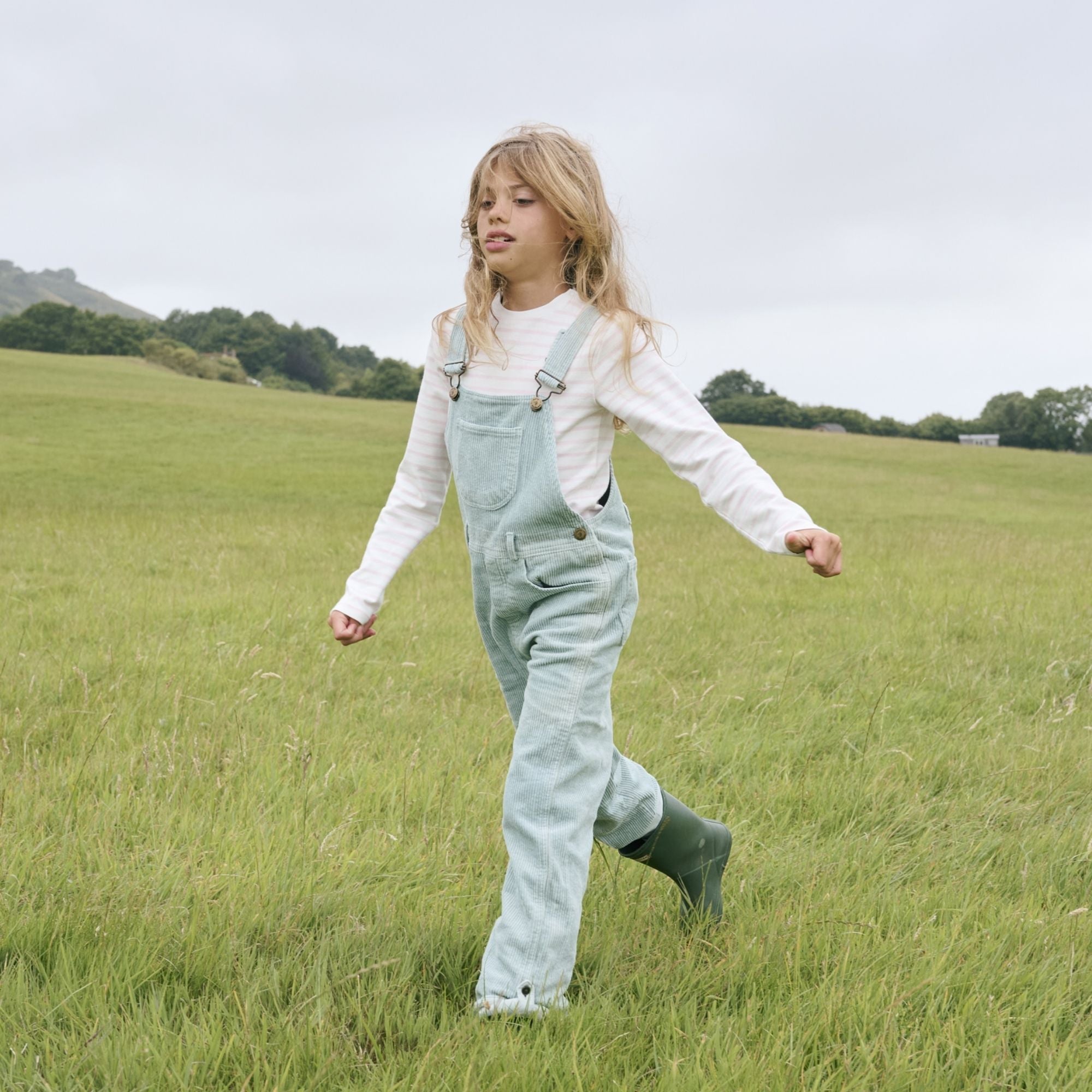 Dotty Dungarees Chunky Cord Dungarees - Mint Green