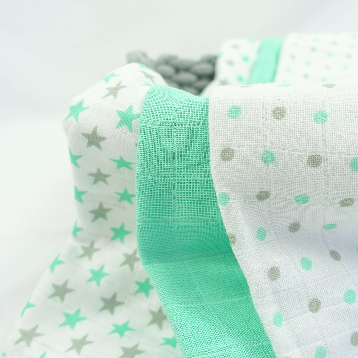Muslin Squares 12 Pack - Spots & Stars