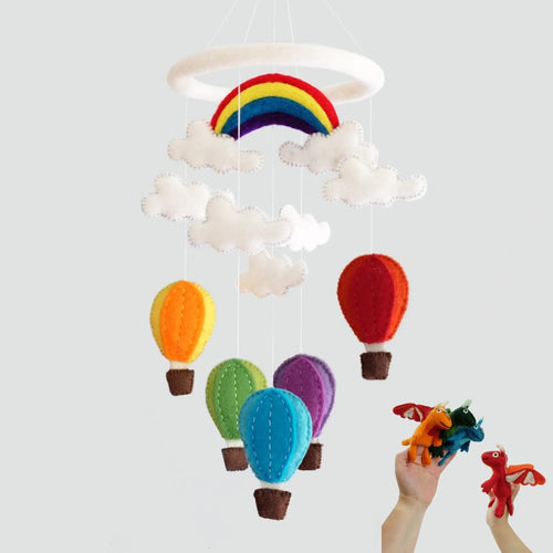 Bundle - Mobile montgolfière avec marionnette à doigt de dragon GRATUITE