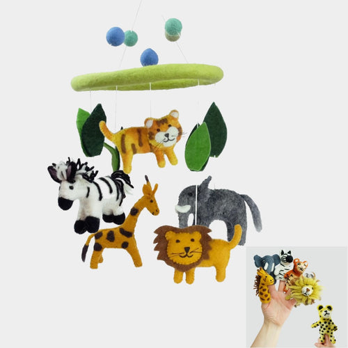 Jungle Jamboree Mobile with FREE Finger Puppet