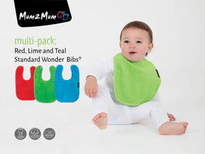 Bundle - Mum 2 Mum Standard Bibs 3 Pack - Red, Lime & Teal