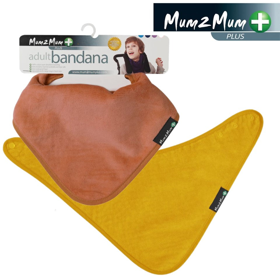 2 PACK - Mum 2 Mum Adult Disability Bandana Bib - ANY COLOURS