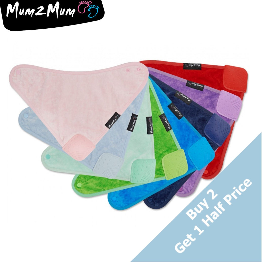 3 PACK - Mum 2 Mum Teething Bandana Wonder Bib - ANY COLOURS