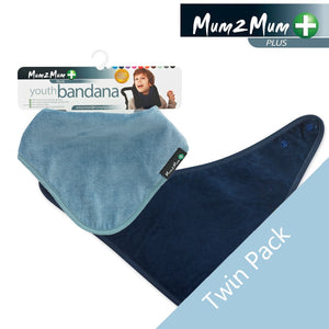 2 PACK - Mum 2 Mum PLUS Youth Bandana - Navy / Denim