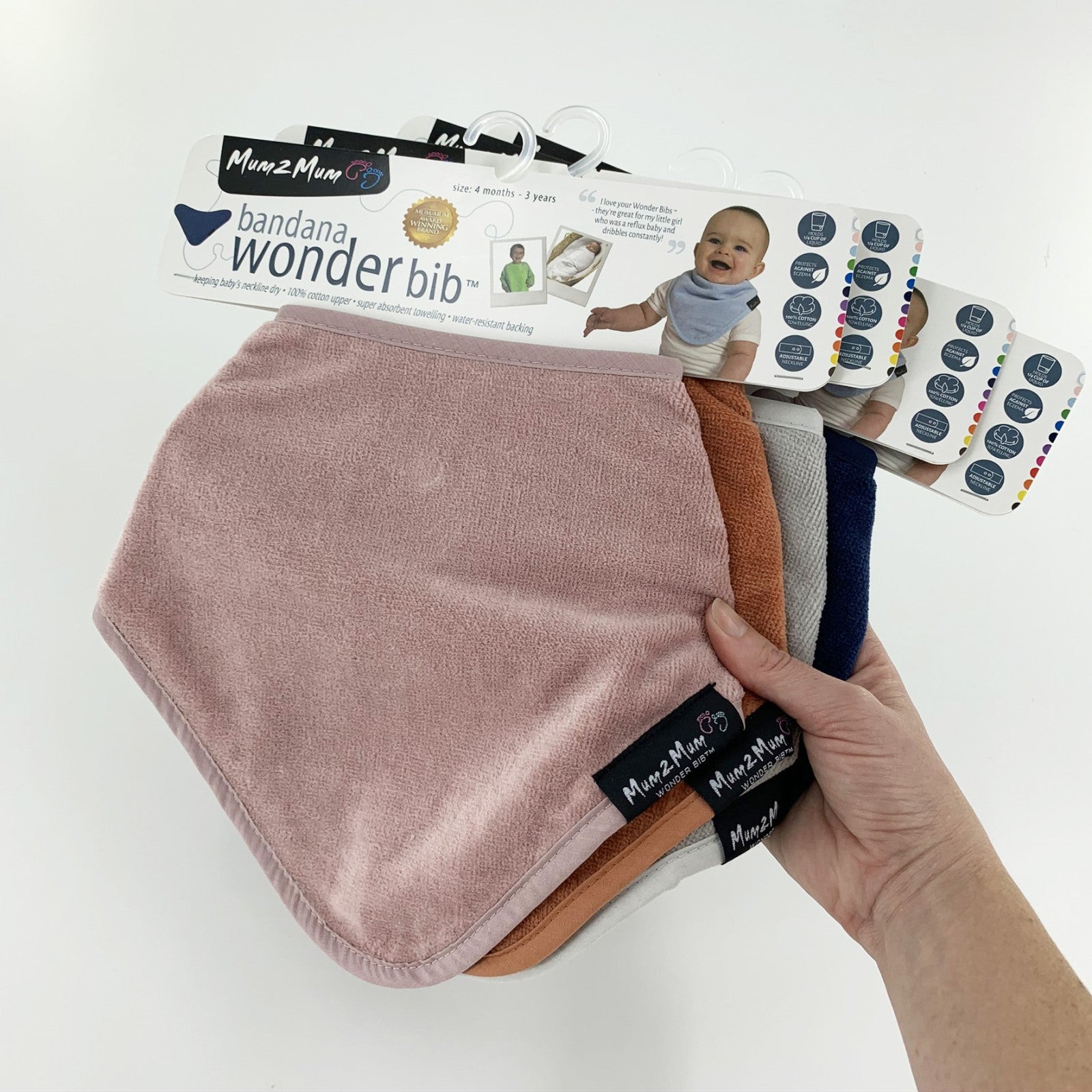 Mum 2 Mum Bandana Style Wonder Bib - Stone Grey