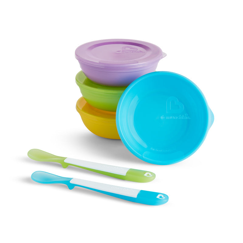 Munchkin Love-A-Bowls Set - 4 Bowls, 4 Lids, 2 Spoons
