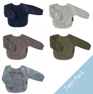 2 PACK - Choose your own Colours LARGE Sleeved Bib - MUTED TONES