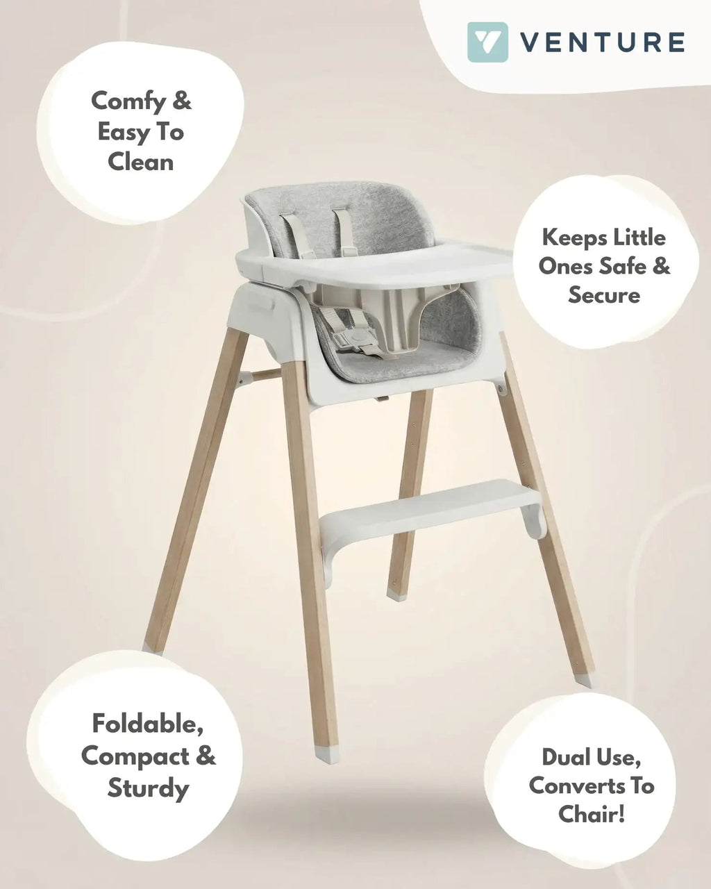 Neyo 2-in-1 High Chair - White