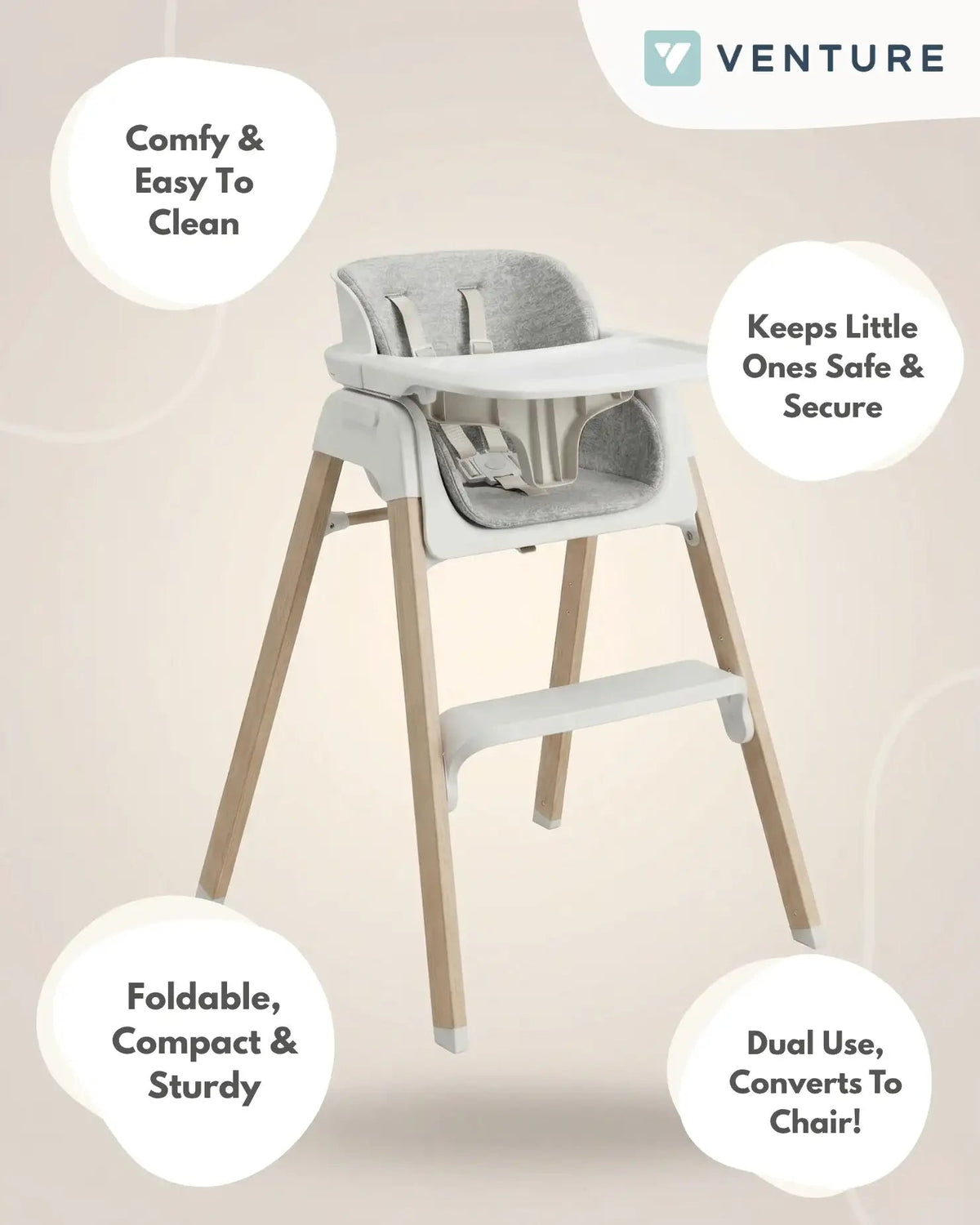 Neyo 2-in-1 High Chair - White