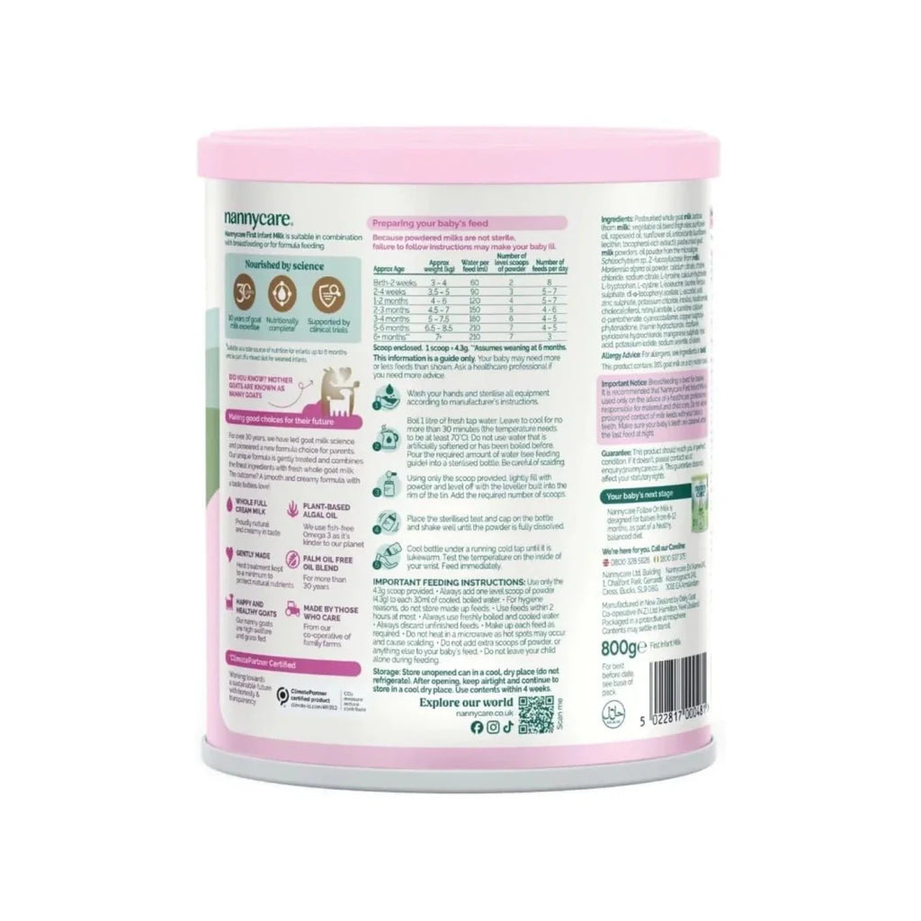 Nannycare First Infant Goat Milk Formula - Stage 1 - 800g