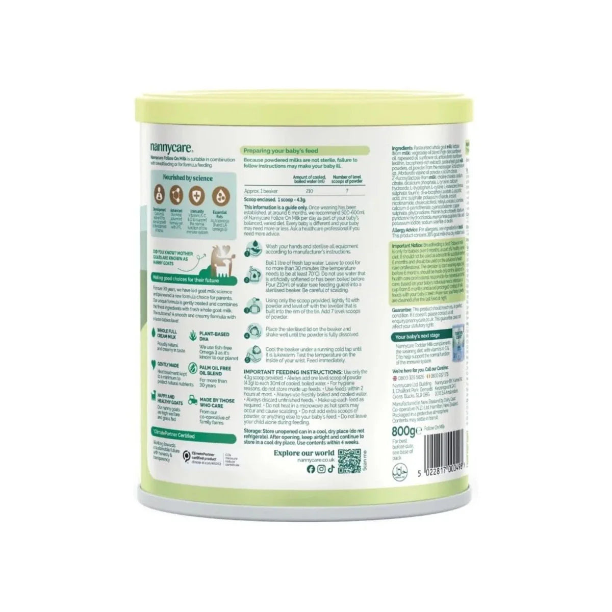 Nannycare First Infant Goat Milk Formula - Stage 2 - 800g