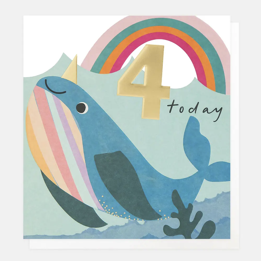 Caroline Gardner Greetings Card - 4 Today with Narwhal