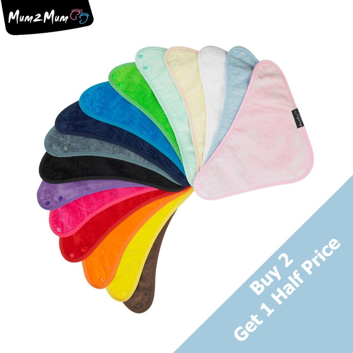 3 PACK - Mum 2 Mum Bandana Style Baby Bibs - ANY COLOURS