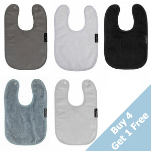 5 PACK - Mum 2 Mum Standard Wonder Bib - Monochrome