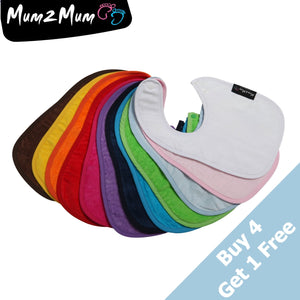 Compre 4 y obtenga 1 gratis | Pack de 5 baberos infantiles Mum 2 Mum