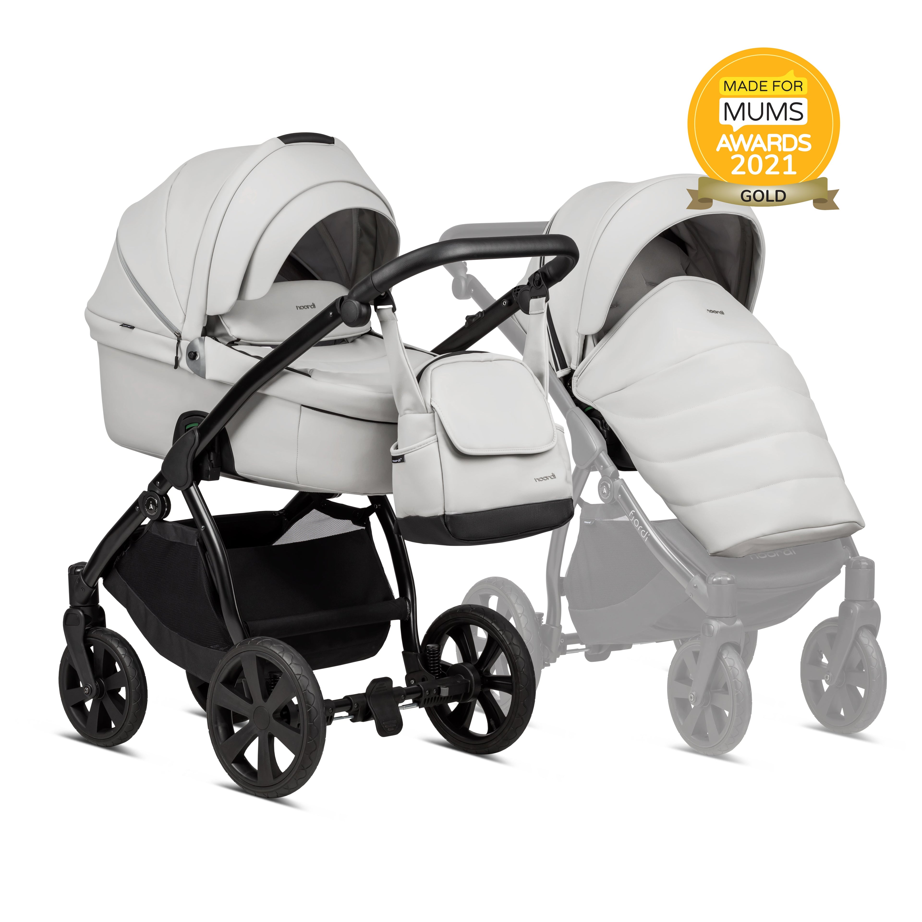 Noordi Fjordi V1 Leather 3in1 with Joie i-Snug 2 Car Seat - Cloud