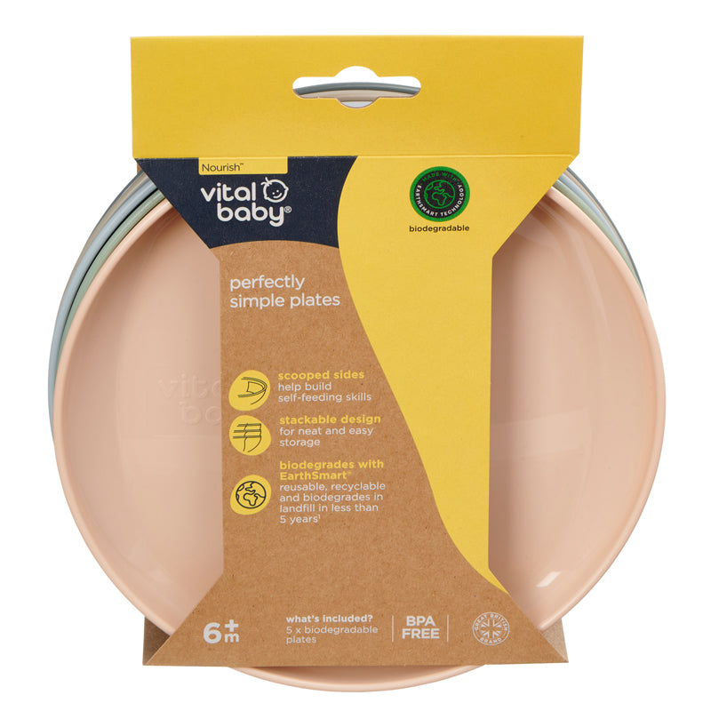 Vital Baby Nourish Perfectly Simple Plates - 5 Pack