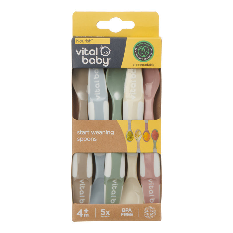 Vital Baby Nourish Start Weaning Spoons - 5 Pack