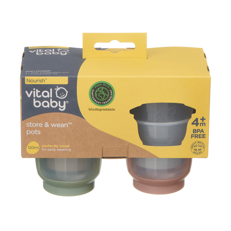 Vital Baby Nourish Store & Wean™ Pots - 120ml - 4 Pack