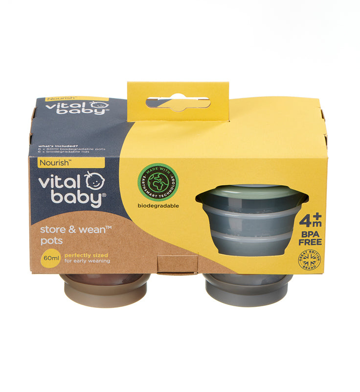Vital Baby Nourish Store & Wean™ Pots - 60ml - 6 Pack