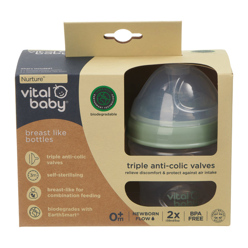 Vital Baby Nurture Breast Like Bottle - 150ml - 2 Pack