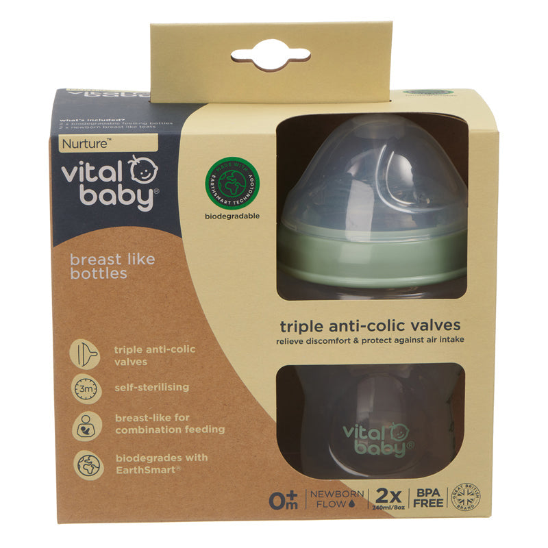 Vital Baby Nurture Breast Like Bottle - 240ml - 2 Pack
