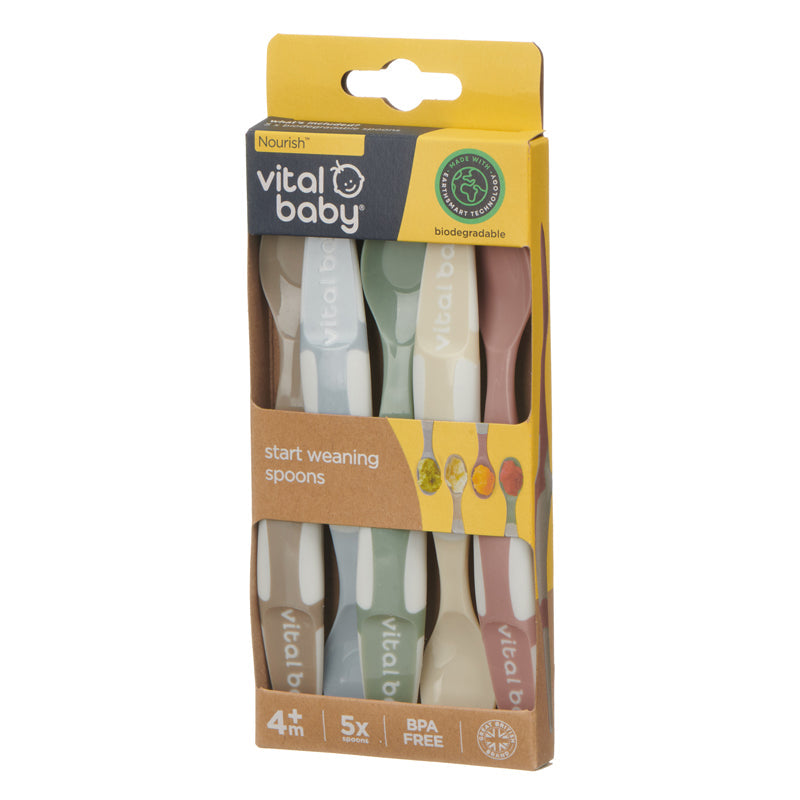 Vital Baby Nourish Start Weaning Spoons - 5 Pack