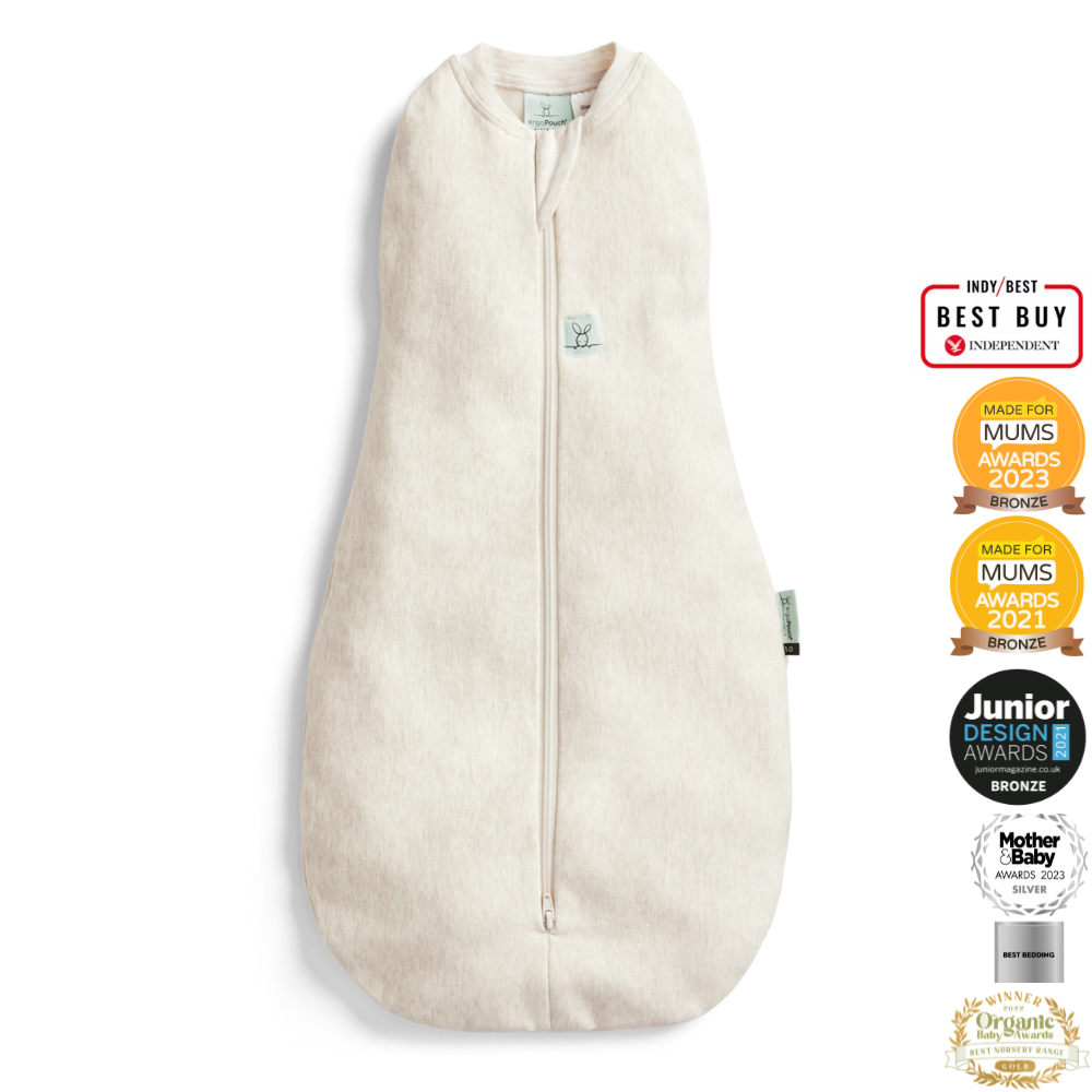 ergoPouch - Organic All Year Cocoon Swaddle Sleeping Bag - Oatmeal - 1.0 TOG