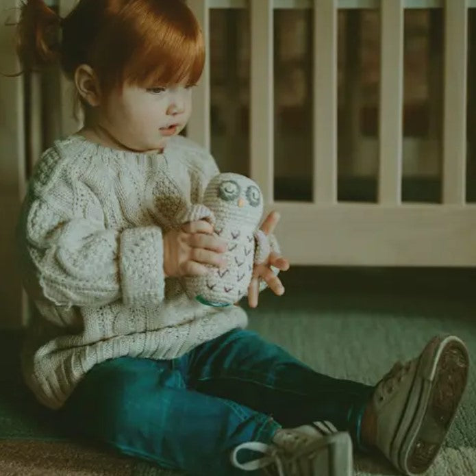 Hochet Chouette - Rose Pâle