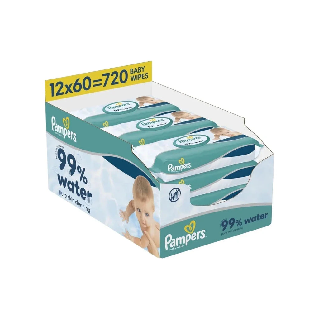 Pampers 99% Water Plastic Free Baby Wipes - 12 Packs