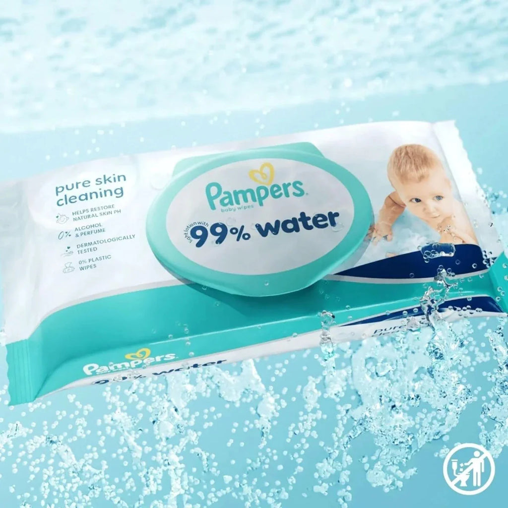Pampers 99% Water Plastic Free Baby Wipes - 12 Packs