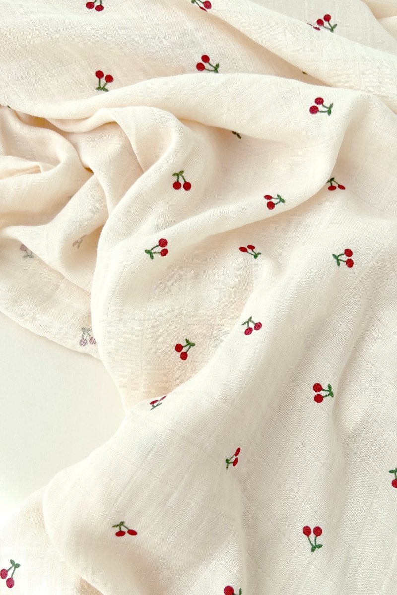 Cozy Crew Club Cherry Muslin Blanket Swaddle